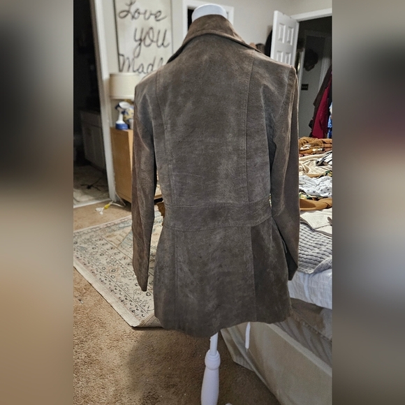Vintage Y2K RUE 21 100% Genuine Leatger Suede Tailored Jacket. Brown.Size SM - Picture 12 of 16